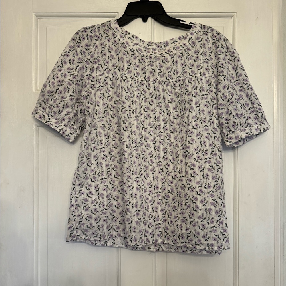 Jane and Delancey Purple Floral Blouse